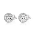 Classic 925 Sterling Silver Small Diamond Stud Earrings Women Jewelry
