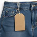 Custom Eco-Friendly Kraft Cardboard Hang Tags with 3D Embossed Logo for Jeans Swing Clothing Shoes & Bags