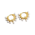 925 Sterling Silver Punk Full Round Pearl Ear Buckle for Women Bohemian Geometric Party Hoop Earrings Jewelry Gift