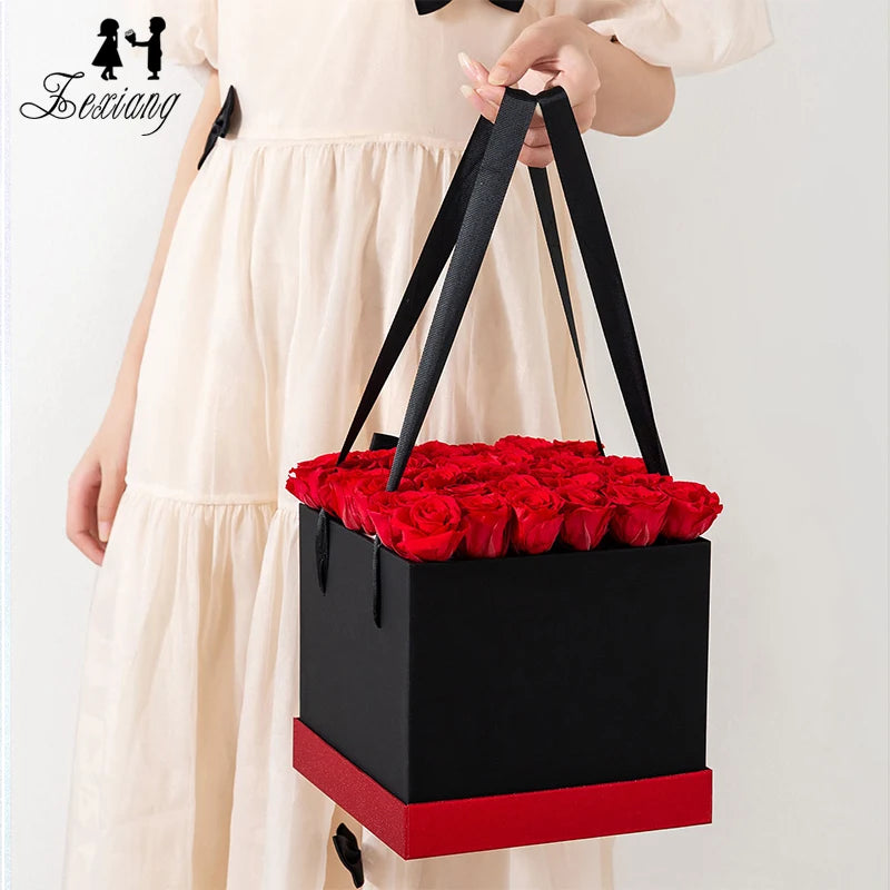 Luxury 2-piece Set Flower Square Gift Box Valentine's Day Gift Packaging Box