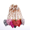 Hollow Heart Metal Alloy Keychains Lace Charm Cute Bell Purse Bag Pendant Car Keyring Chain Ornaments Valentine's Day Girl Gift