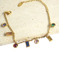 Fashion Trendy Stainless Steel Gold Plated Zircon Beads Charm Pendant Tassel Bracelet Party Wedding Bracelets Necklace Supplier