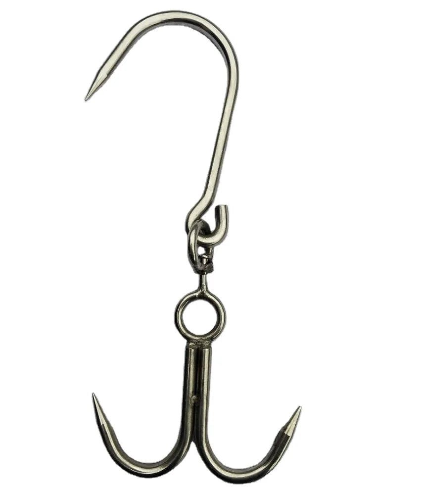 For Refrigerated Storage 10 mm Thickness Stainless Steel Double Meat Hook and Slaughter Wardrobe Storage Hook or Meat Hook