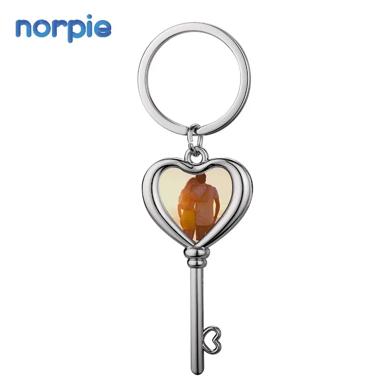 Custom Photo Keychain Valentine's Day Gift Heart Shape Metal Keychain Sublimation Keychain