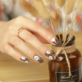 Diamond Square Heart Pattern Real Nail Polish Strips 2 in 1 Peel off Soak off Nail Wraps Nail Stickers