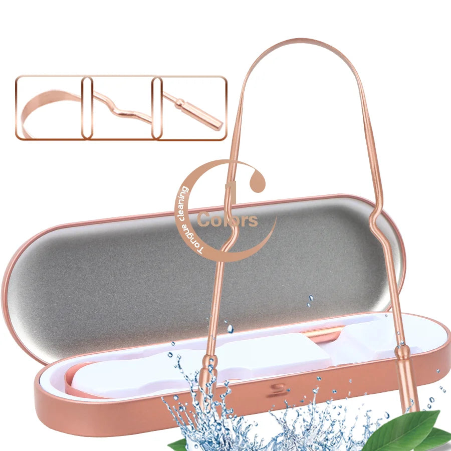 Oral Care 100% Copper U-shape Tongue Scraper for Adults and Kids