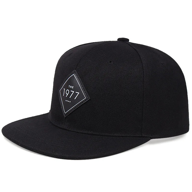 No Minimum Stock Unstructured 6 Panel Snapback Hat Customized Pu Sticker Printed logo Snapback Hats