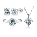 Luxury Classic S925  Silver Engage Moissanite Diamond Women Wedding Eternity Rings Set for Wedding Jewelry