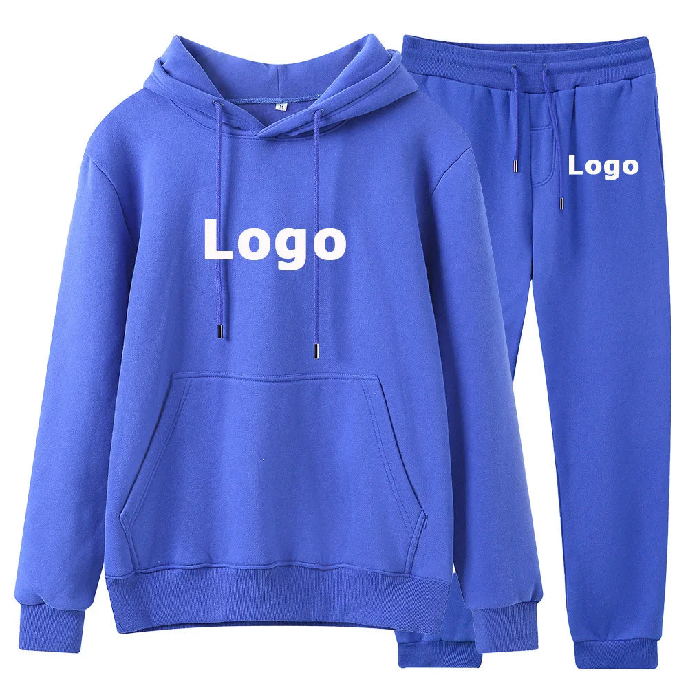 Custom Logo Hoodies Sweat Suits Unisex Tracksuits Jogger Mens Womens Blank Sweatsuits Cotton Polyester Sweatpants and Hoodie Set