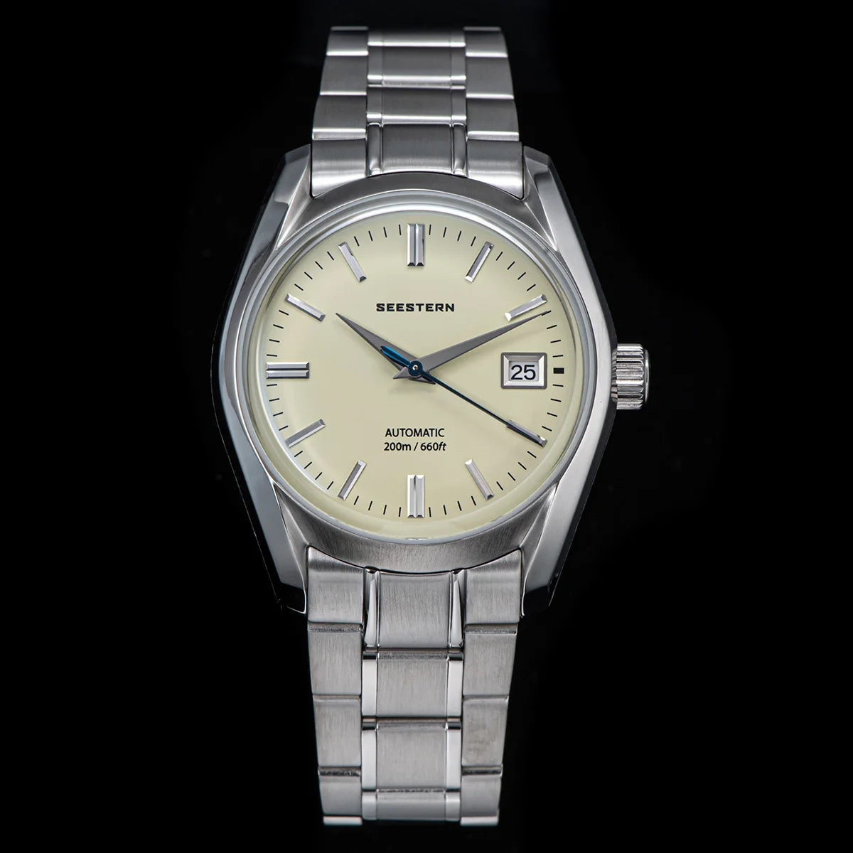 Free Ship Vintage Luxury 316L Retro Stainless Steel Dome Sapphire NH35 Automatic Mechanical Dress 20atm Watch Men for Sale