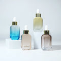 Luxury Custom Clear 30ml Dropper Bottle Hair Essence Oil Dropper Glass Bottle Essential Oil Serum Gradient Glass Dropper Bottle