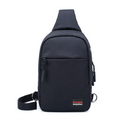Fashion Waterproof Outdoor Men's Minimalist Chest Bags 3 Zippers USB Custom Sling Bag with Logo