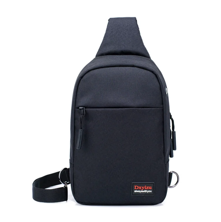 Fashion Waterproof Outdoor Men's Minimalist Chest Bags 3 Zippers USB Custom Sling Bag with Logo