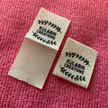 Natural Color Center Fold Organic Cotton Collar Labelgood Quality Main logo Inside Cotton Tags