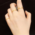 Nabest 18k Gold Plated Women Minimalist Matting Shiny Joint Ring Stainless Steel Waterproof Geometric Ring Jewelry