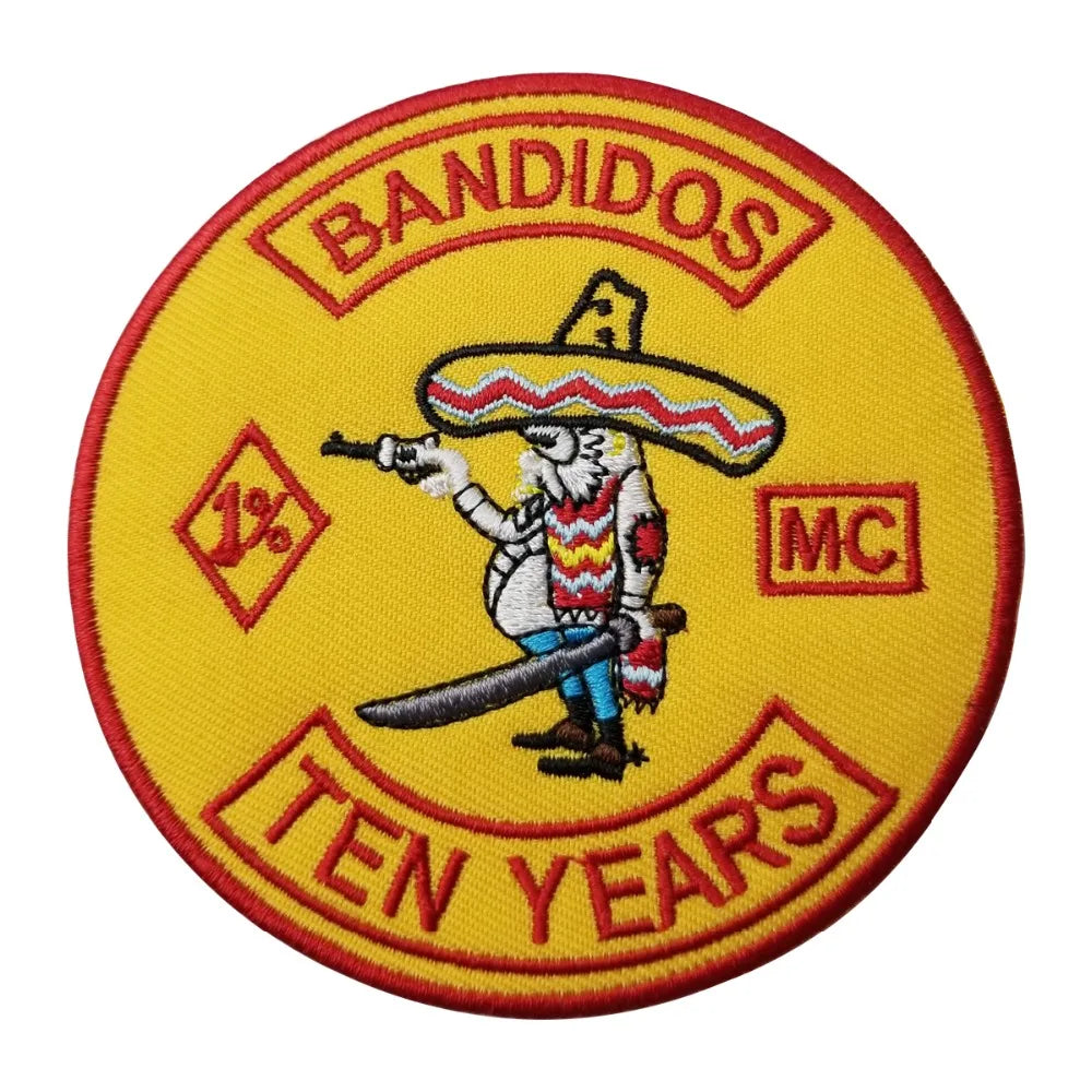 Small MC Bandidos Sewing DIY Badges Appliques Motorcycle Jackets Vests Embroidered Iron on Patches