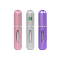 Mini 5ml Aluminum Atomizer Empty Perfume Bottle Pocket Travel Spray Plastic Bottom Refillable Essential Oils Skin Care