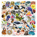50Pcs Fairy Tale Cartoon Animal Cute Bird Lark Parrot Stickers for Children Kids Gifts Paper Decals Waterproof Sticker