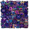 50 PCS Cool Neon Graffiti Stickers for Kids Teens AdultsWaterproof Vinyl Neon Sticker PackCartoon Creative Stickers Decals