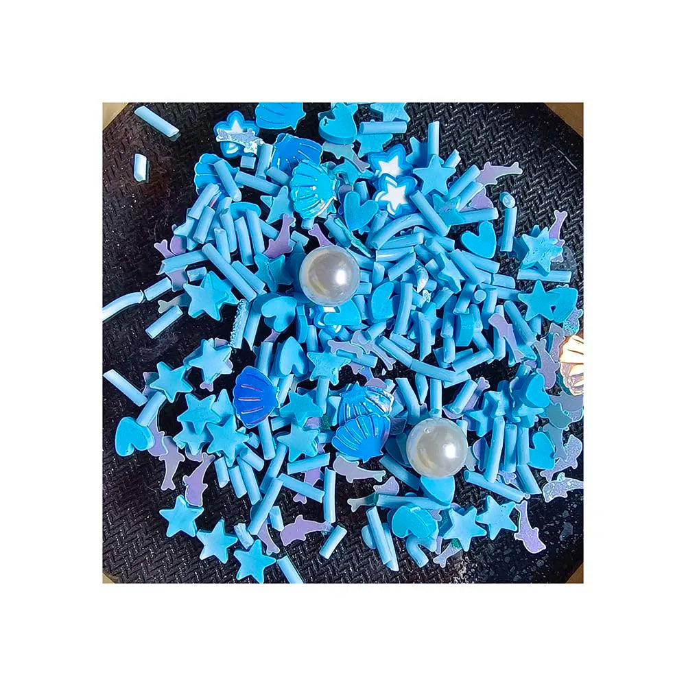 2024 New Slime Fillers Soft Polymer Clay Blue Fish Star Sprinkles Mixed Acrylic Pearl Beads Fit Nail Craft Slime Toys