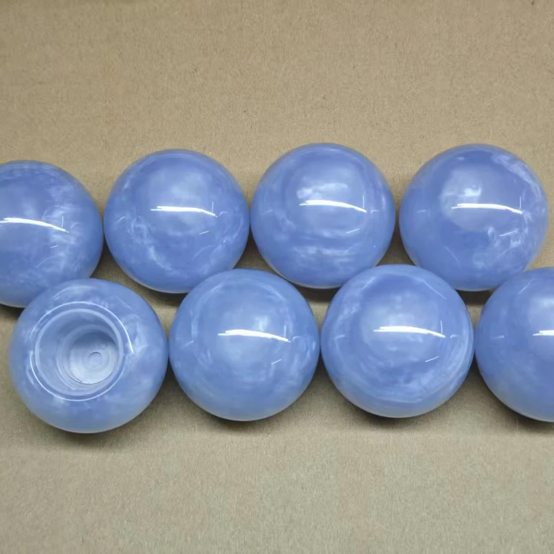 Wholesale Round Agate Stone Resin for Ball Perfume Bottle Cap 50mm 38mm 35mm Pearl Blue Cap