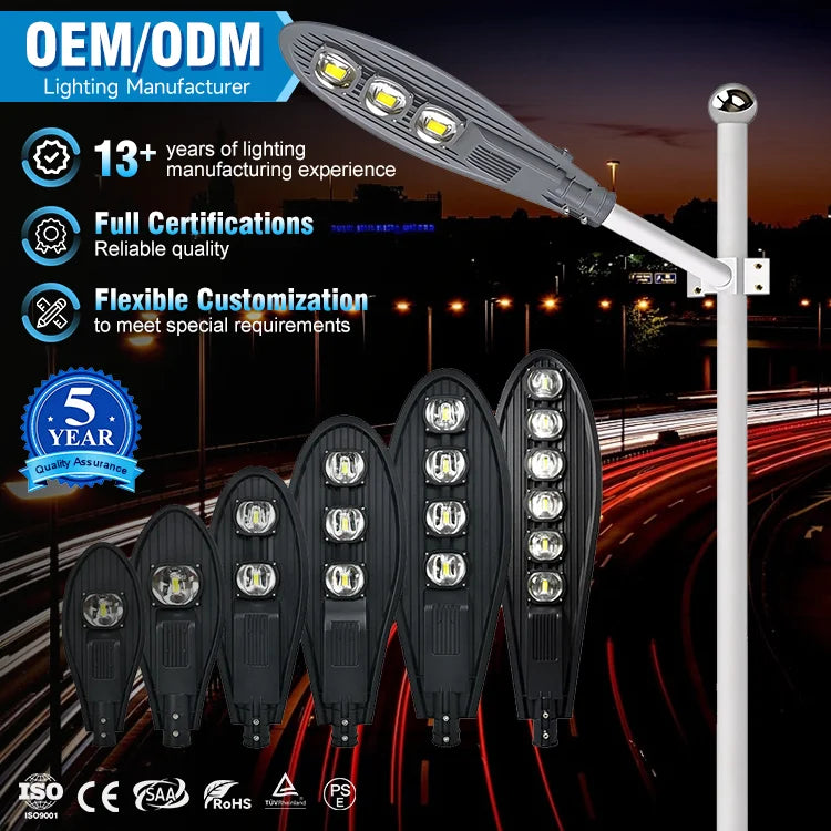 COVEDA Road Light Outdoor Lampadaires Smart Public Post Top Led Motion Sensor Street Light Housing