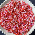 Custom Red Heart Sequins Valentines Gift Handmade Polymer Clay Pieces for Nail Art Jewelry and Home Party Decor