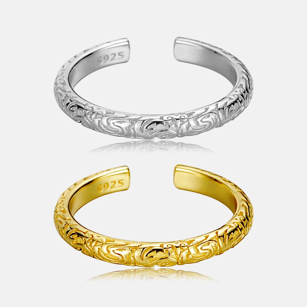 FUAMAY Fashion Jewelry Dainty 925 Sterling Silver Thin Rings Adjustable Eternity Band Rings
