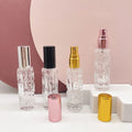 STOCK 10ml Clear Round Metal Cap Spray Pump Refillable Glass Perfume Bottles