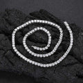 NUOYA 4mm Iced Out CZ Crystal Clasp Tennis Chain Silver Plated Chain Shiny Diamond Hip Hop Style Necklace