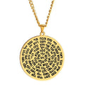 HLSS481 Kabbalah 72 Names of God Jewish Art Amulet Laser Cut Talisman Stainless Steel Pendant Necklace