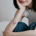 Small Fresh Semi-Permanent Herbal Tattoo Sticker with Floral Butterfly Pattern Waterproof Sketch Line Tattoo Sticker