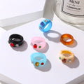 VKME New Design Colorful Resin Ring New Women Fashion Crystal Ring Jewelry