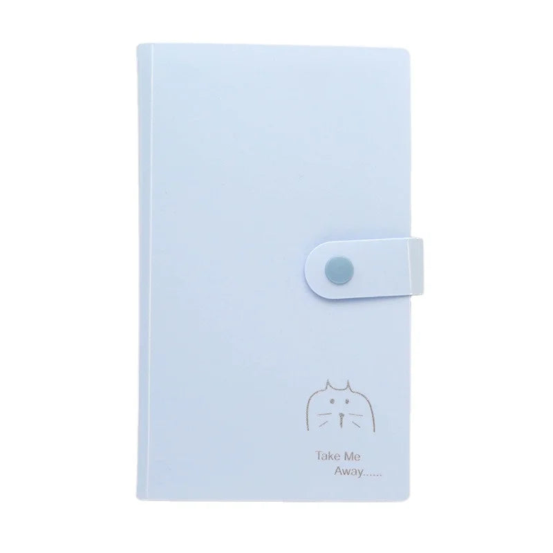 MIO Cute Cartoon 3-Inch PP Business Card Book Small Kpop Photo Album with 120 Snap Postcards for Card Holders