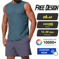 Custom Logo Men's Sleeveless Quicky Drying Sports Tank Top Solid Color Knitted Compression Casual Basketball Running Vest