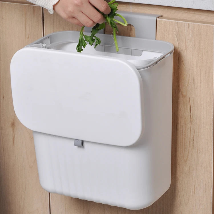 Plastic Kitchen Cabinet Hanging Waste Bin Garbage Can Bucket KitchenHanging Waste Basket Wall Mounted Trash Can With Lid