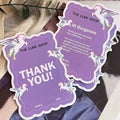Custom Die Cut Shape Printed Colored Cardboard Greeting Card 'Thank You' for Business Purchase Postcard Printing Thank You Cards