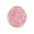 Mini Double-Sided Foldable PU Leather Cosmetic Mirror Can Be Printed with Various Patterns and Available in Five Colors
