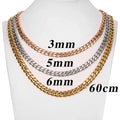 Stainless Steel Miami Iced 18K Gold Plated Cuban Link Chain Necklace Unisex for Men Jewelry Collana in Acciaio Inossidabile