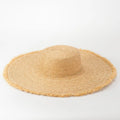 2025 Spring Dummer Fashion Women Big Brim Flat Top Fringed Edge Natural Raffia Straw Hat Outdoor Traveling Beach Sun Hat