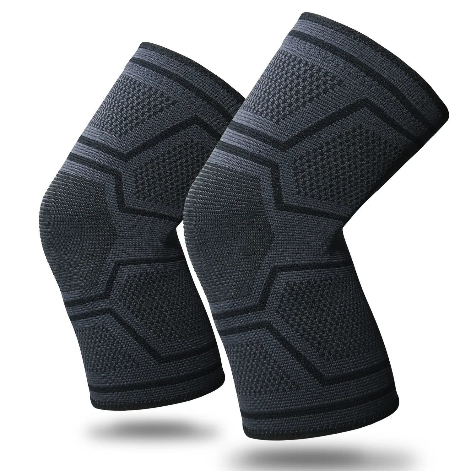 Breathable Neoprene Knitted Elastic Anti-Slip Fitness Knee Support Sports Compression Knee Brace for Running