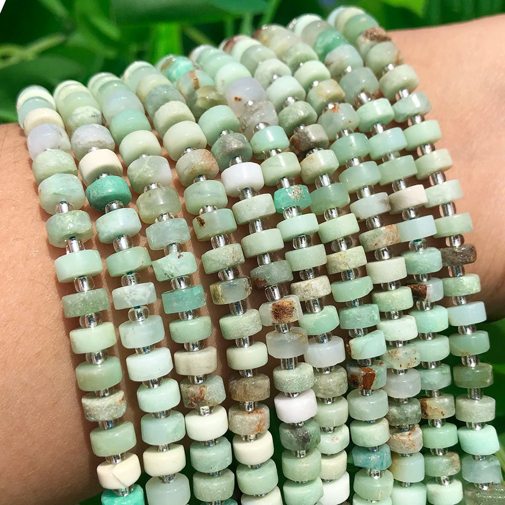 Wholesale 6*4mm Disc Heishi Stone Beads Natural Australian Jade Rondelle Spacer Beads for Jewelry Making DIY