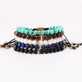 High Quality New Fashion Natural Stone Malachite Stainless Steel Custom Logo Macrame Gemstone Bracelet Men Women JBS12536
