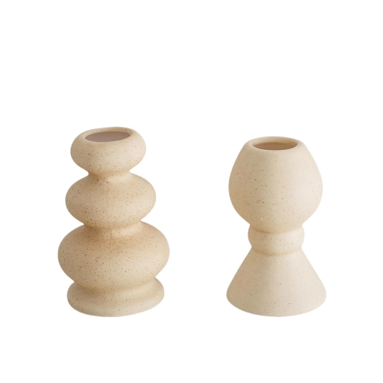 Bohemian Creative Pillar Design Handmade Matt Glazed Ceramic Candle Holder Candlestick Minimalist Home Decoration