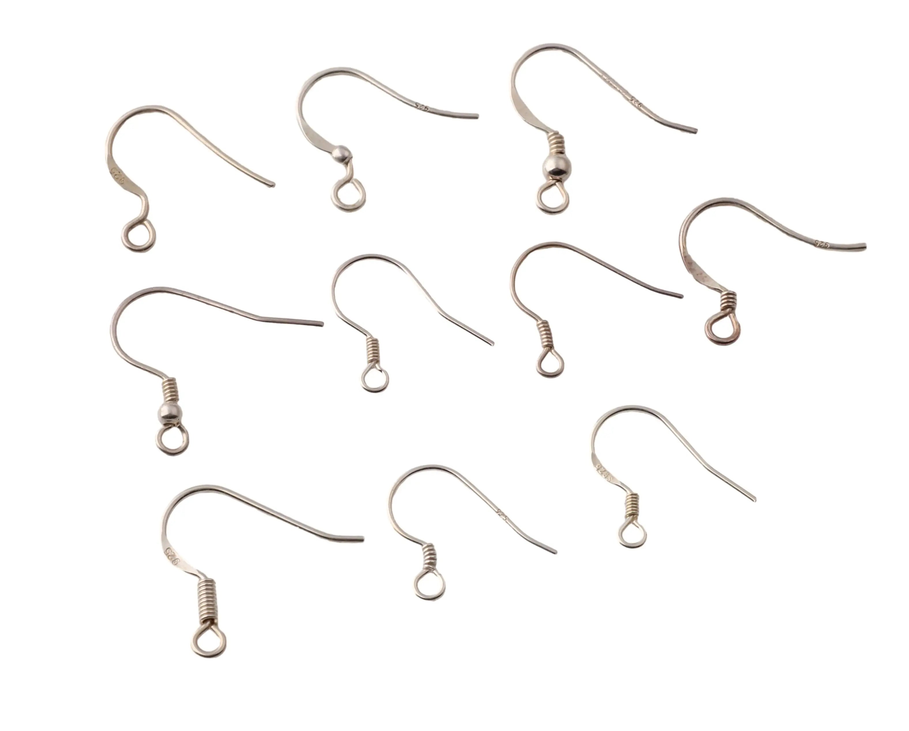 925 Sterling Silver Earring Hooks French Earring Clasp Wire Findings for DIY Jewelry Making Findings Accessories
