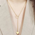 Simple Design Stylish Silver Long Heart Necklace Jewelry Pendant Necklace for Women
