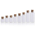 4ml 5ml 6ml 7ml 10ml 15ml 20ml Small Mini clear Glass Wishing Drift Bottles Vials with Wood Cork Lid for Gift Tube