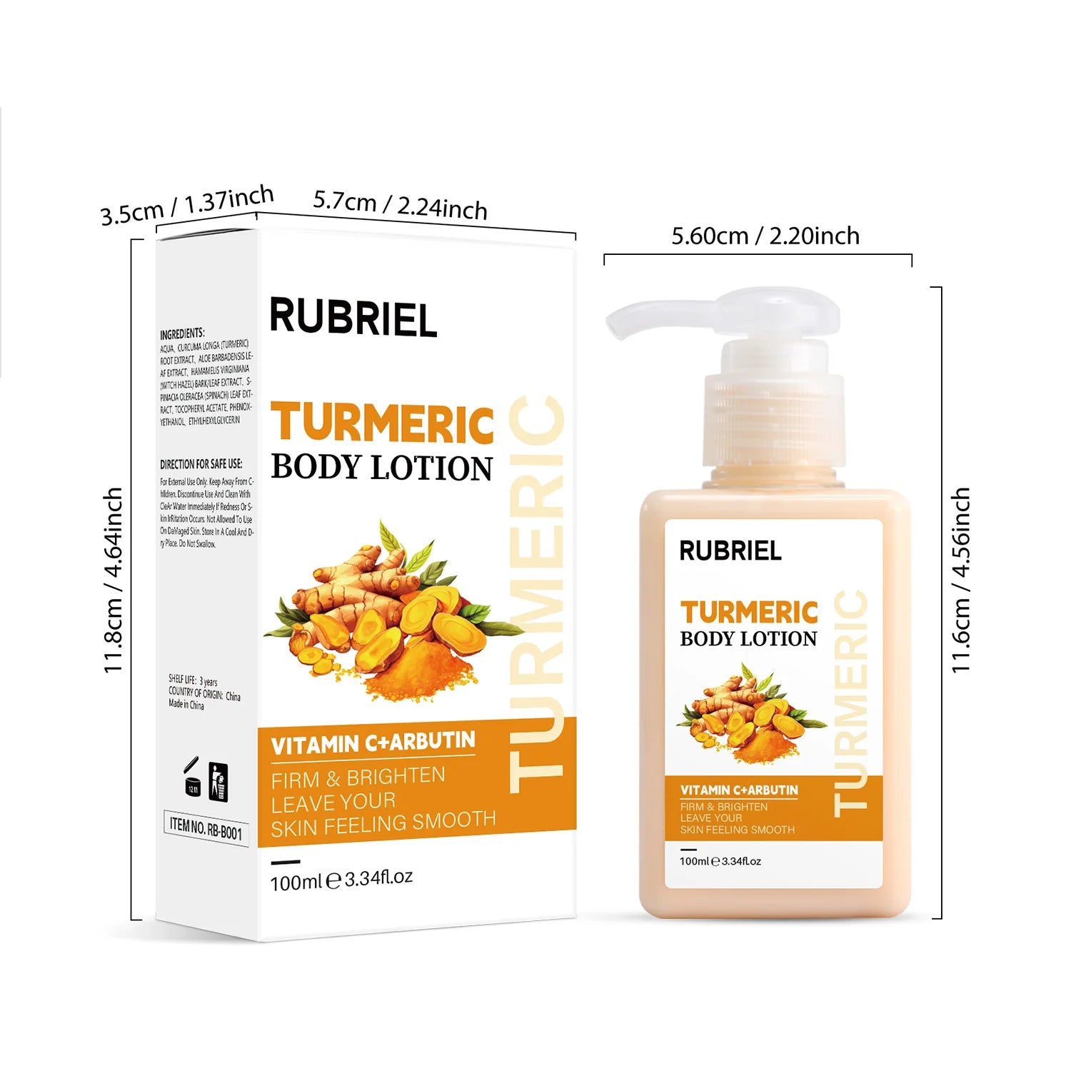 Lanthome Organic 500Ml Lotions Lightening Brightening Natural Turmeric Body Lotion Body Lotion for African Skin