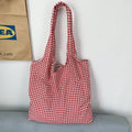 Casual Retro Plaid Women's Shoulder Vest Bags Large Capacity Ladies Canvas Tote Shopping Bag Versatile Students Female Handbags