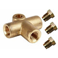 Car 3 Way T Piece Brake Pipe Connector With 3xM10 Male Nut Short Metric Copper Car Accessories for 3 16" Pipe
